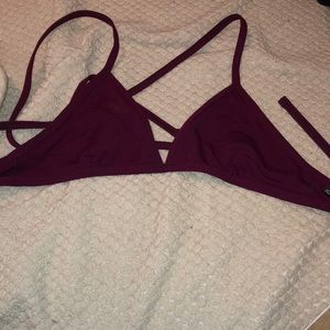 Maroon jolyn bikini top